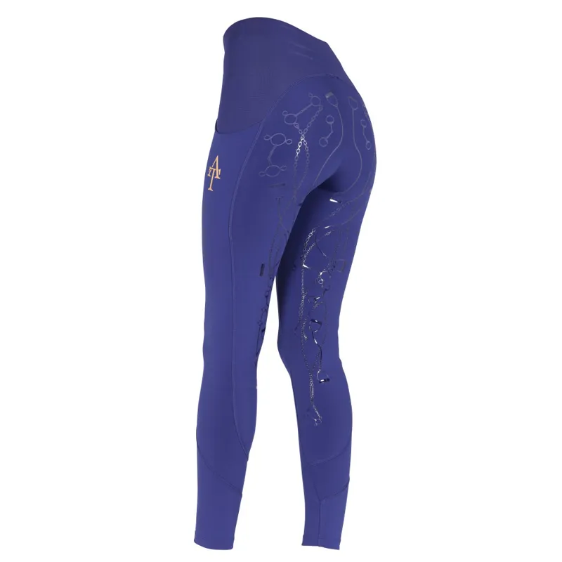 Aubrion Team Riding Tights - Young Rider in Navy-2
